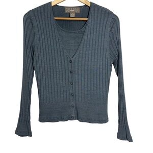 Norton McNaughton Silk Sweater Layered Look Front